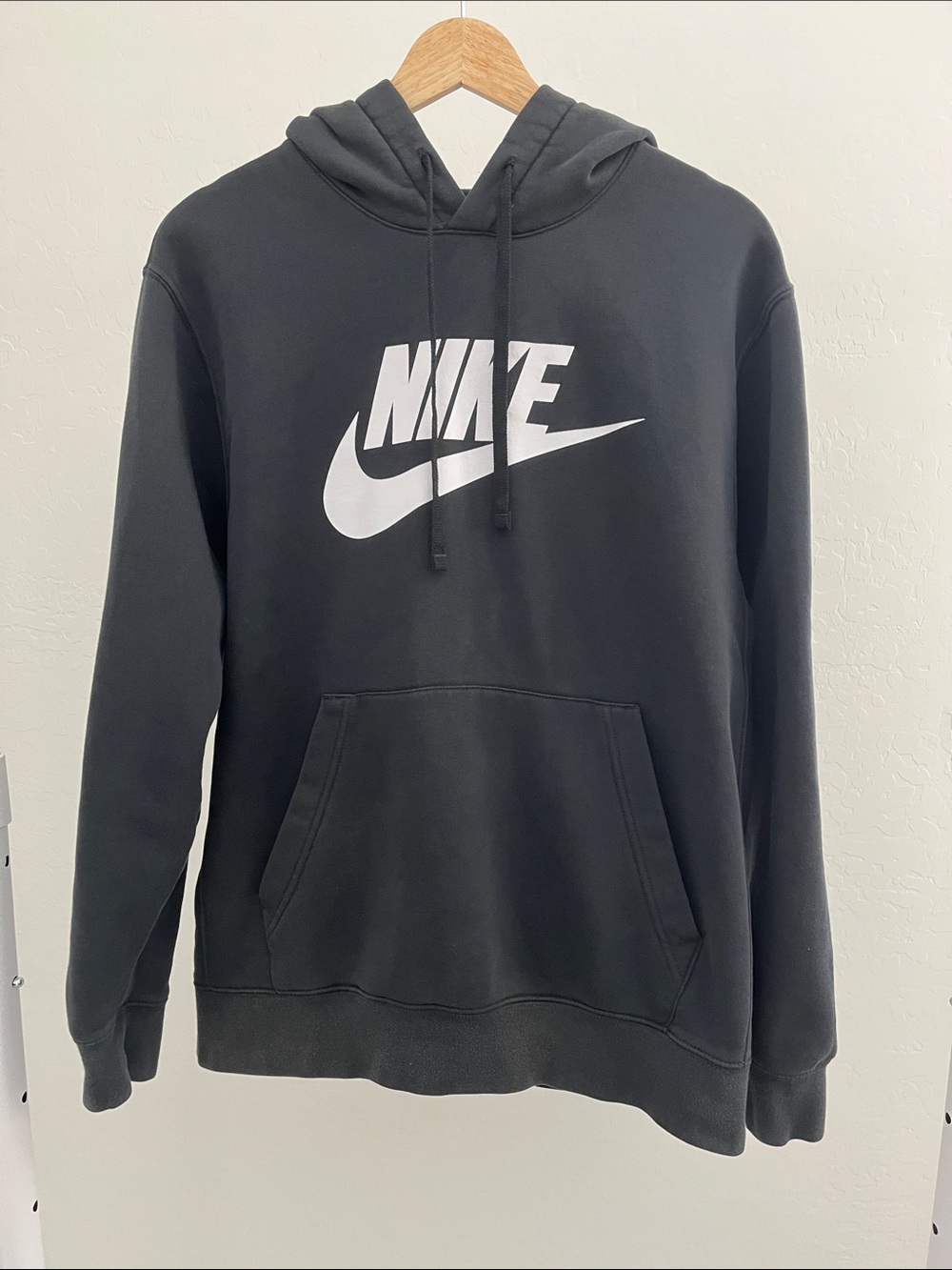 Nike Black Hoodie with White Swoosh Logo